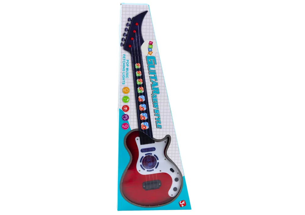električna gitara za djecu svijetli melodije crvena - slika 4