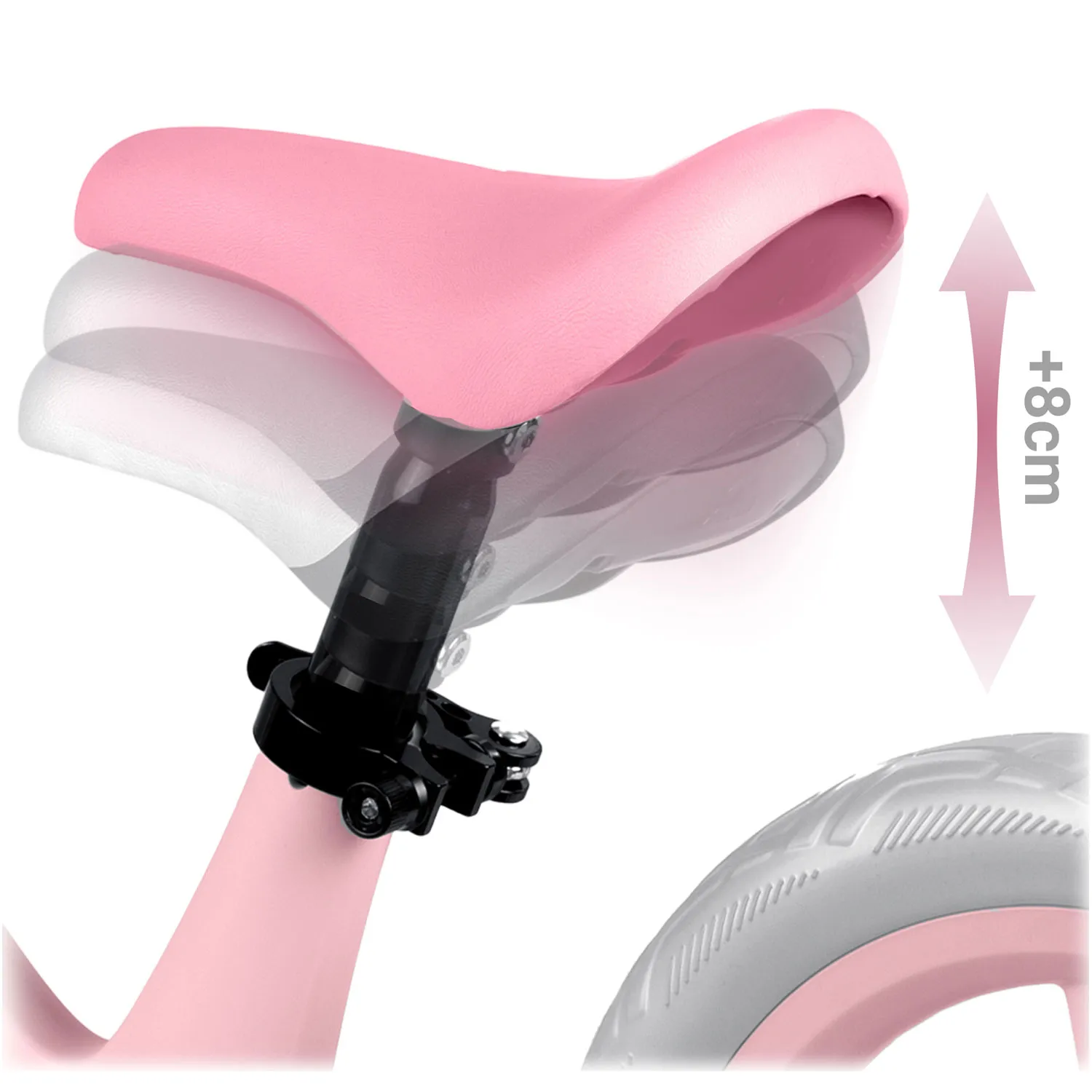 nukido light flee bicikl bez pedala, rozi - slika 5