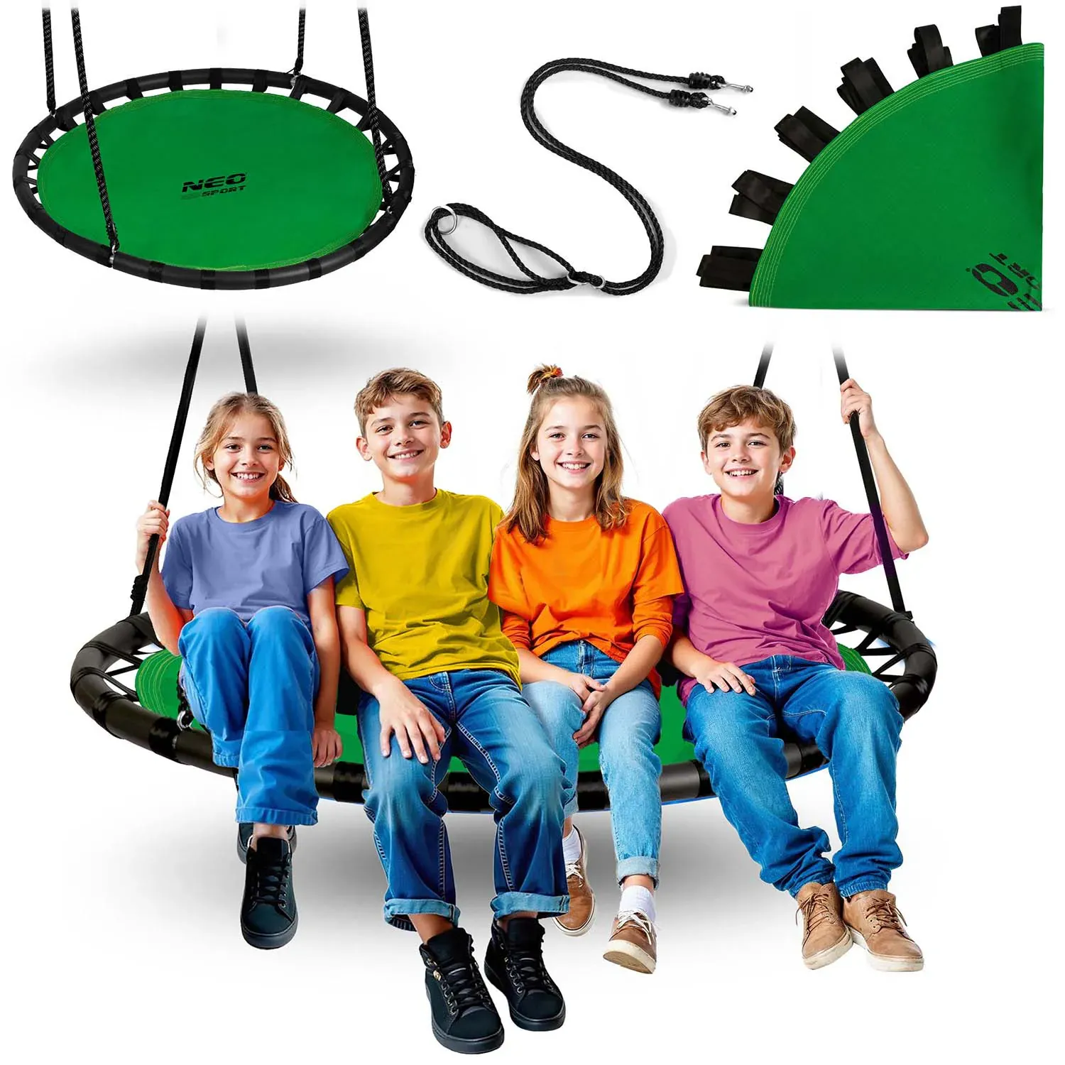 neo-sport swingo ljuljačka “ gnijezdo” – zeleno, promjer 120 cm - slika 2