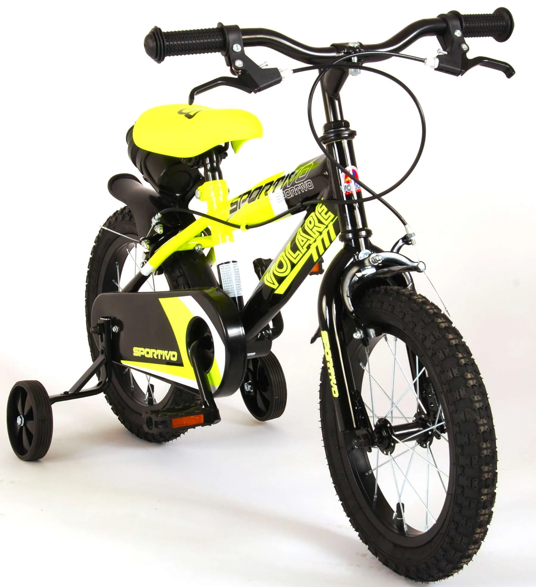 dječji bicikl volare sportivo 14" s dvije ručne kočnice neon žuti - slika 11