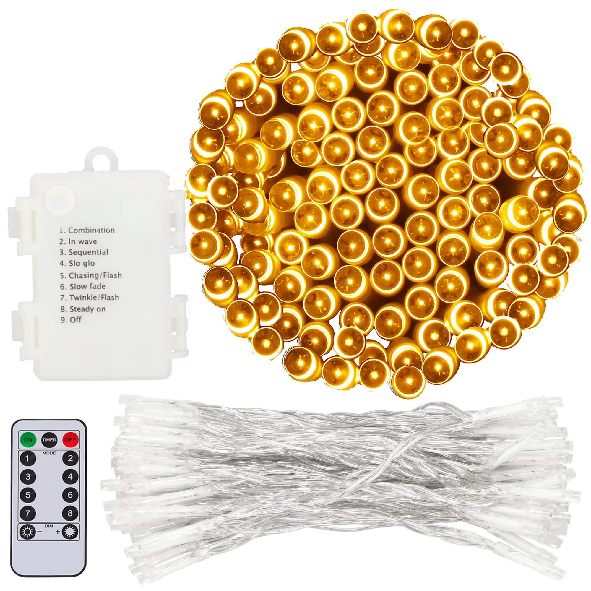 led lampice na baterije – 100 lampica toplo bijele - slika 4