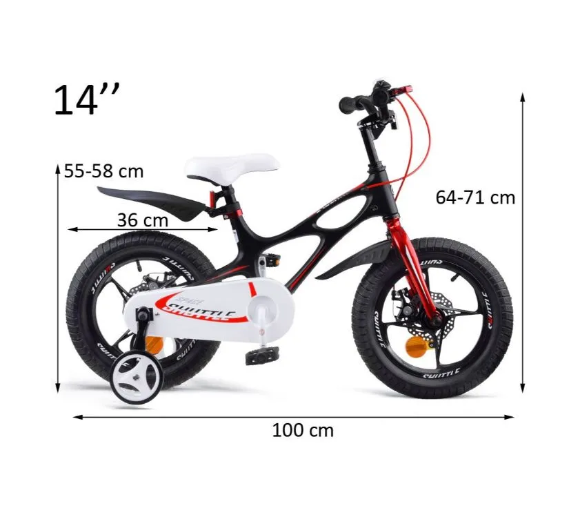 dječji bicikl 14" space shuttle crni 8,7kg - slika 4