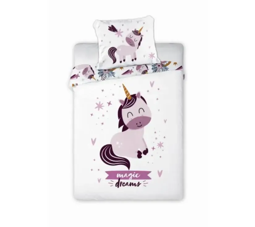 pamučna posteljina za djecu 100 x 135 cm unicorn - slika 2