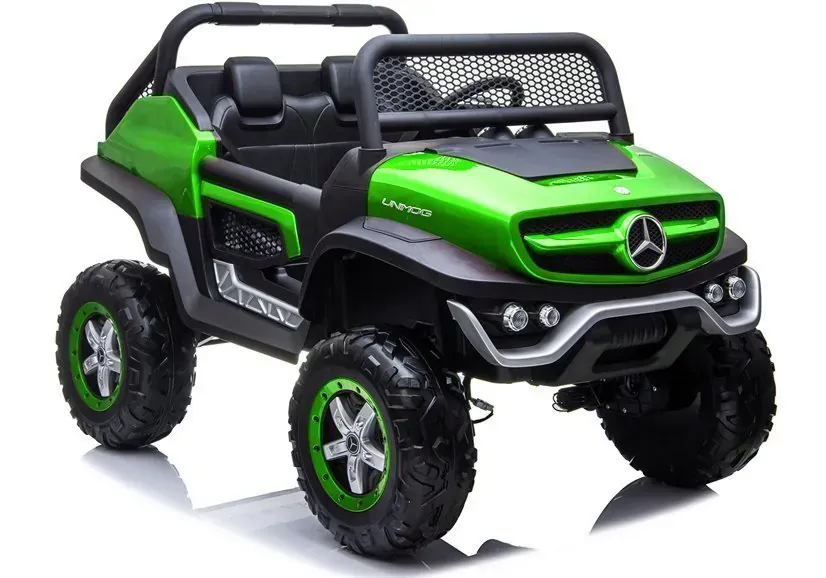 mercedes unimog - automobil na akumulator, zeleni 4x4 - slika 1