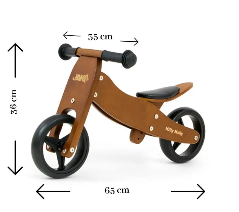 milly mally dječji bicikl bez pedala 2u1 jake smeđi - slika 5