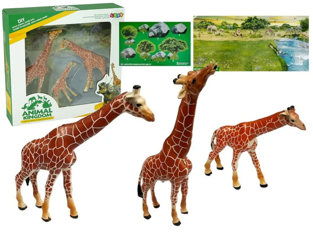 edukativne žirafa figurice s pozadinom afrike - 3 kom - slika 2