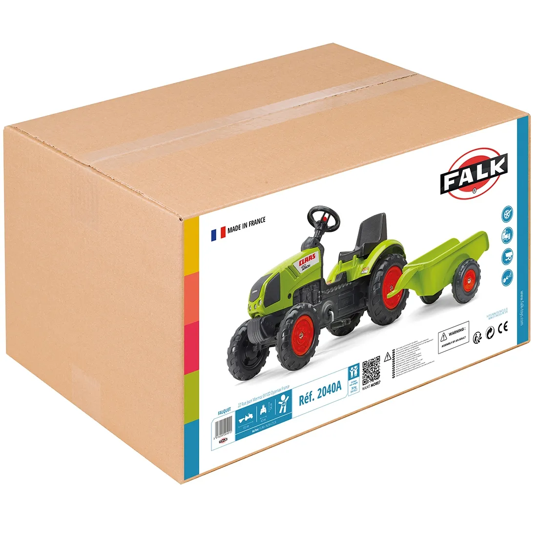 falk claas zeleni traktor sa pedalama i prikolicom +truba 2 godine. - slika 11