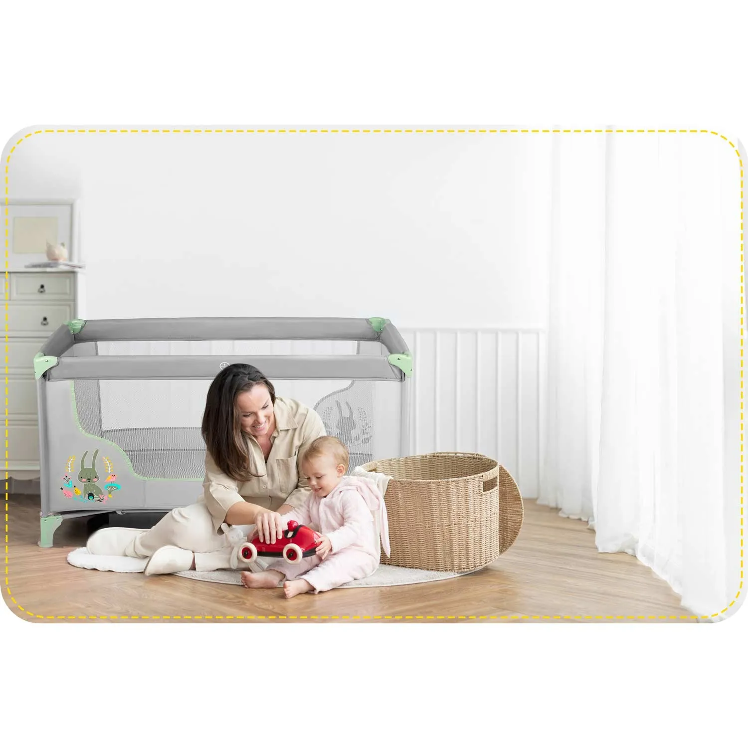putni krevetić 125 x 65 x 78 cm rk-240 siva i menta - slika 8