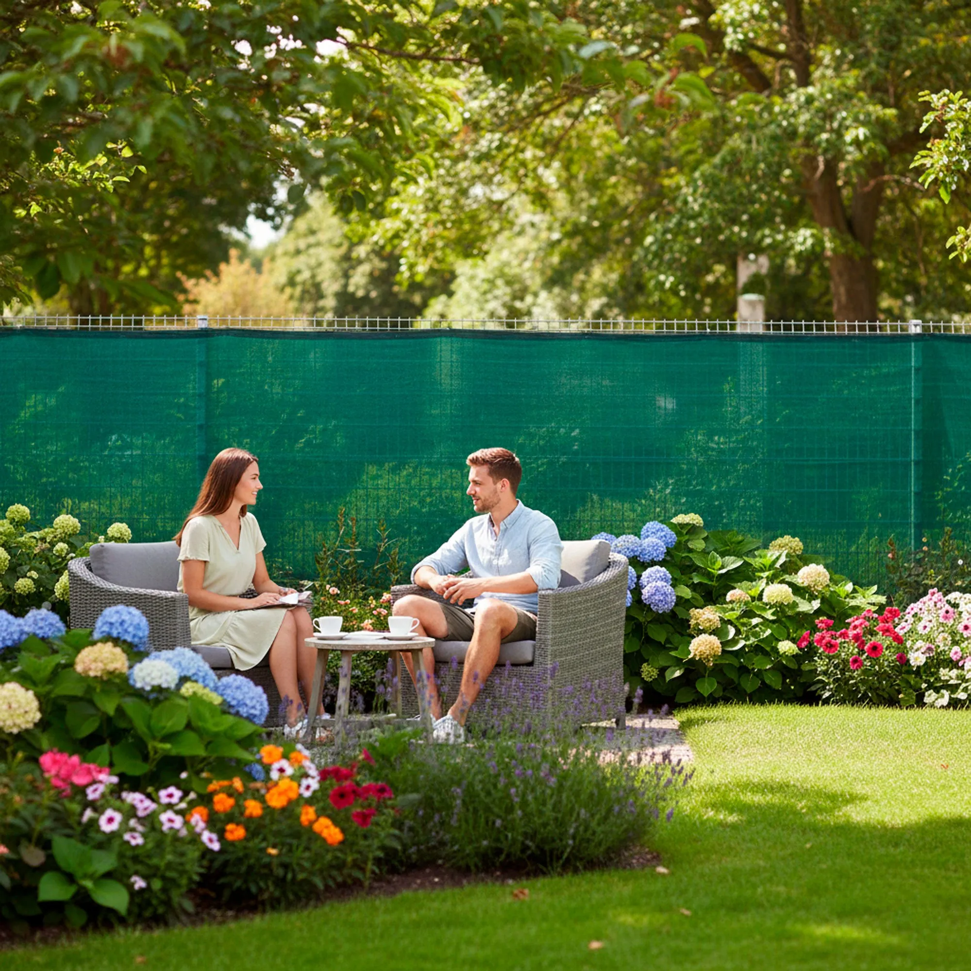 mreža za sjenu zelena 140 gsm 1,2 x 25 m 100 traka - slika 12