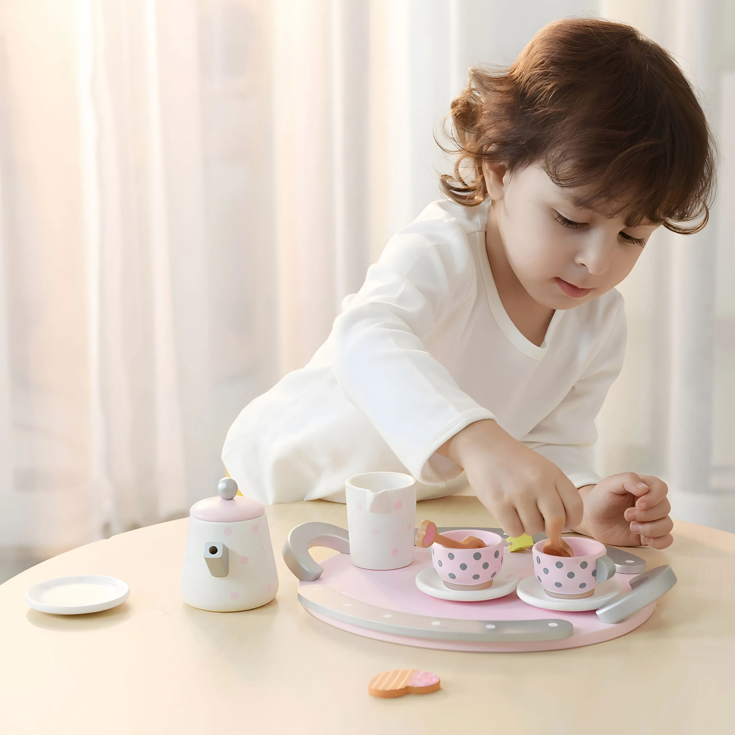 drveni set za čaj šalice kuhalo za vodu 15 komada ecotoys - slika 8