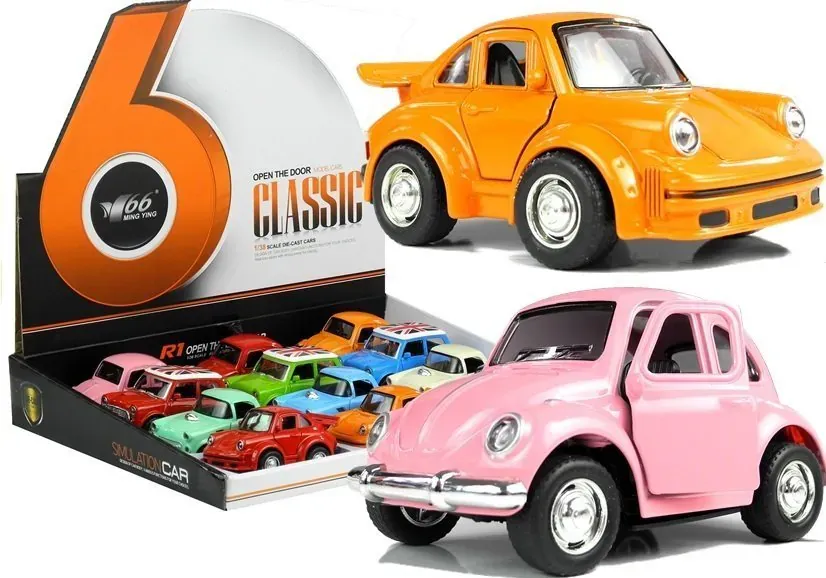 metalni automobili na navijanje - stari klasični modeli u više boja - slika 2