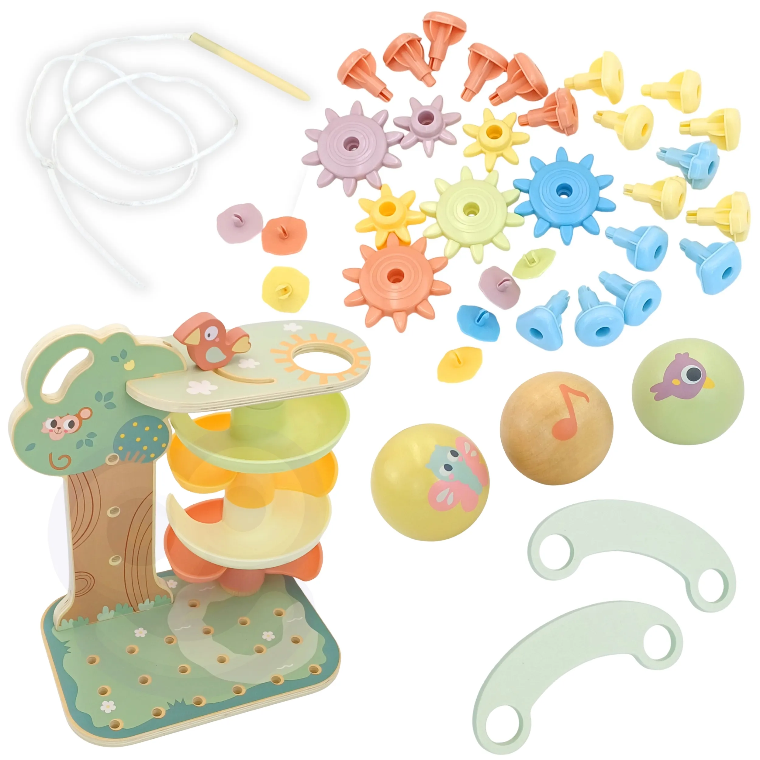 woopie green drvo aktivnosti s kulodromom montessori 4u1 - slika 9
