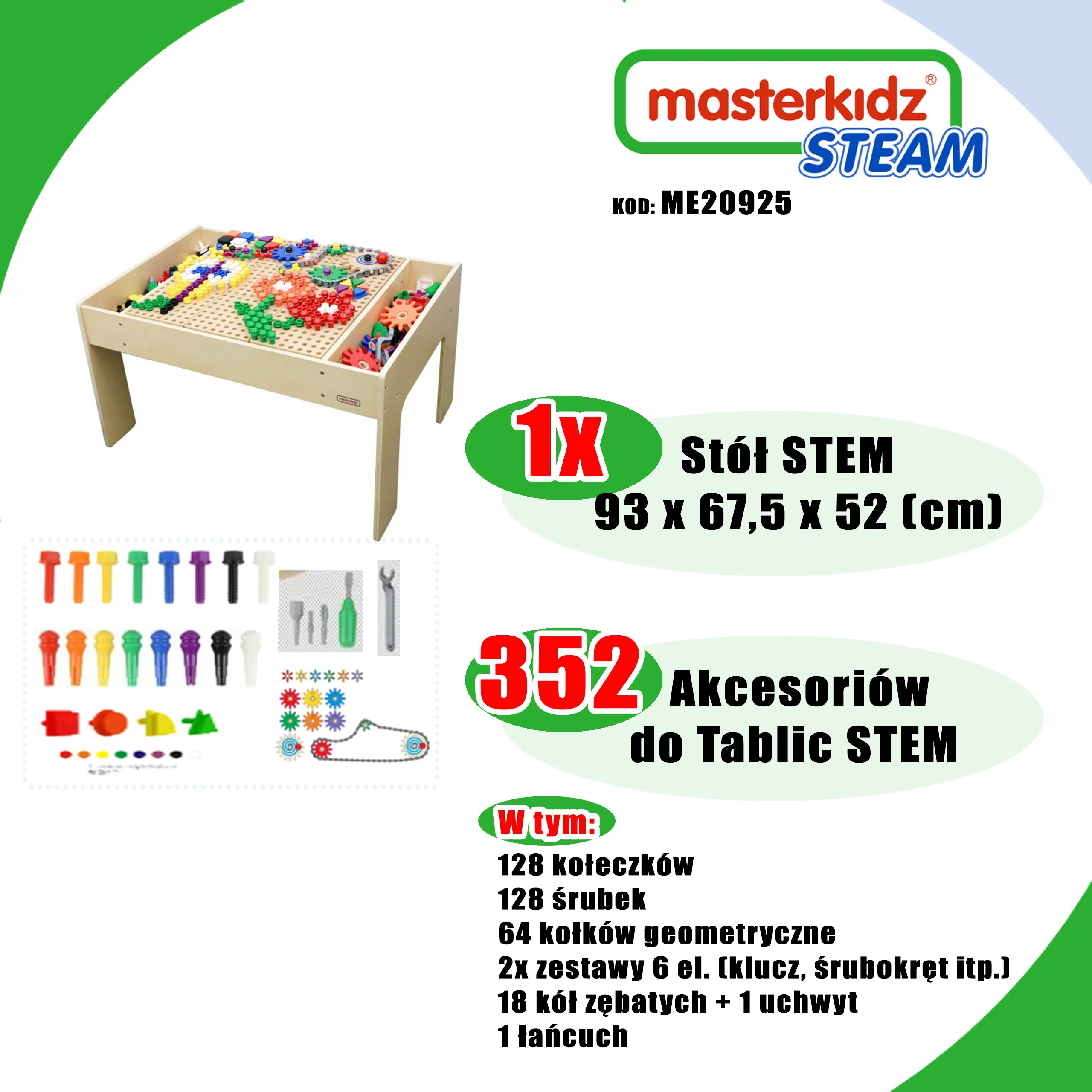masterkidz drveni edukacijski stol + dodaci - slika 3