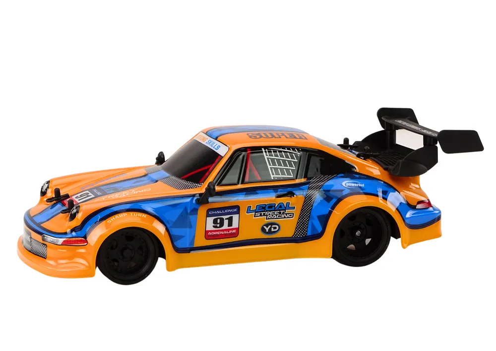 auto na daljinsko upravljanje 1:16 gumeni kotači drift narančasti - slika 3