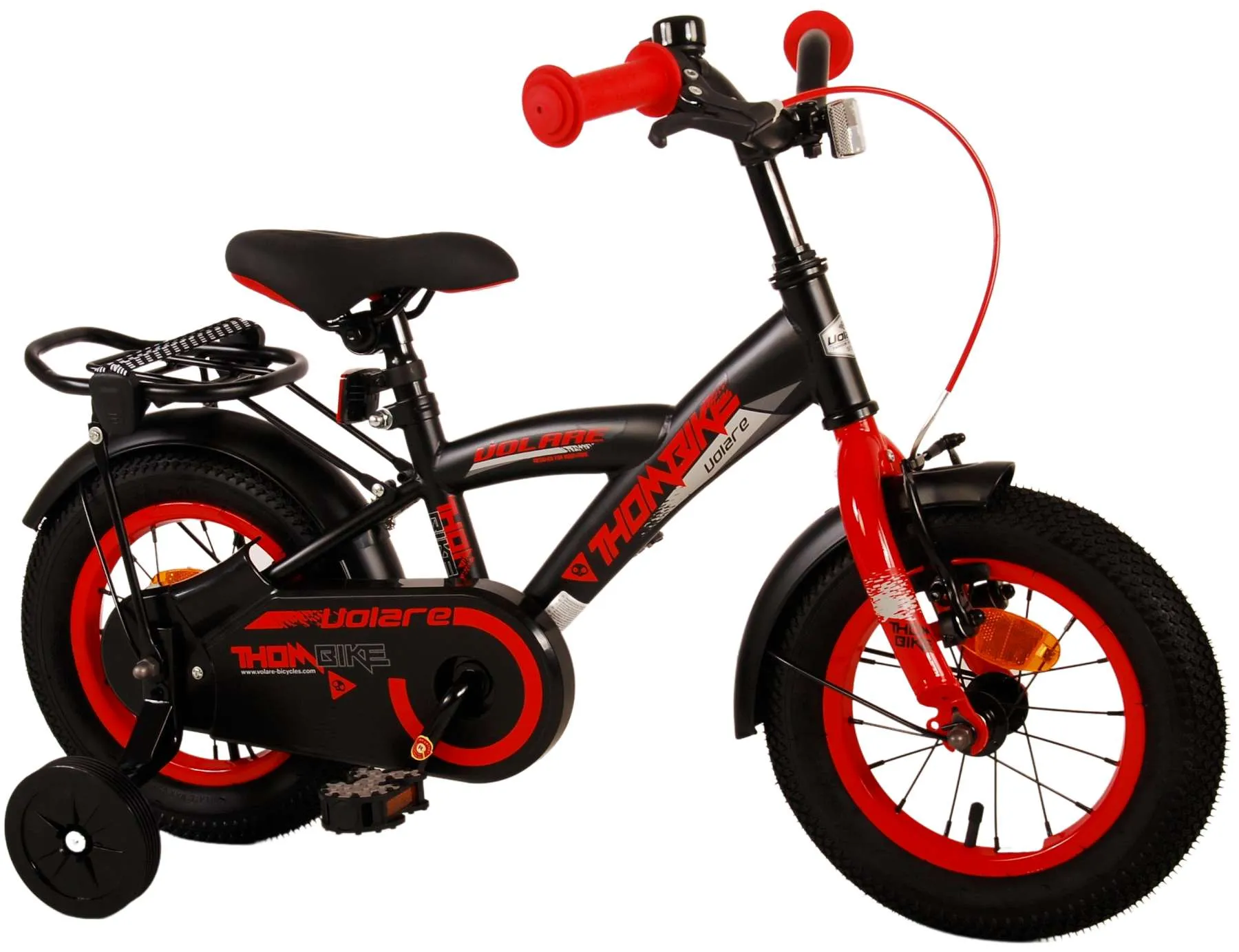volare dječji bicikl thombike 12" crno-crveni - slika 3