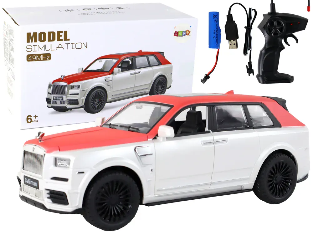 automobil r/c 1:20 bijeli i crveni pilotski automobil - slika 2