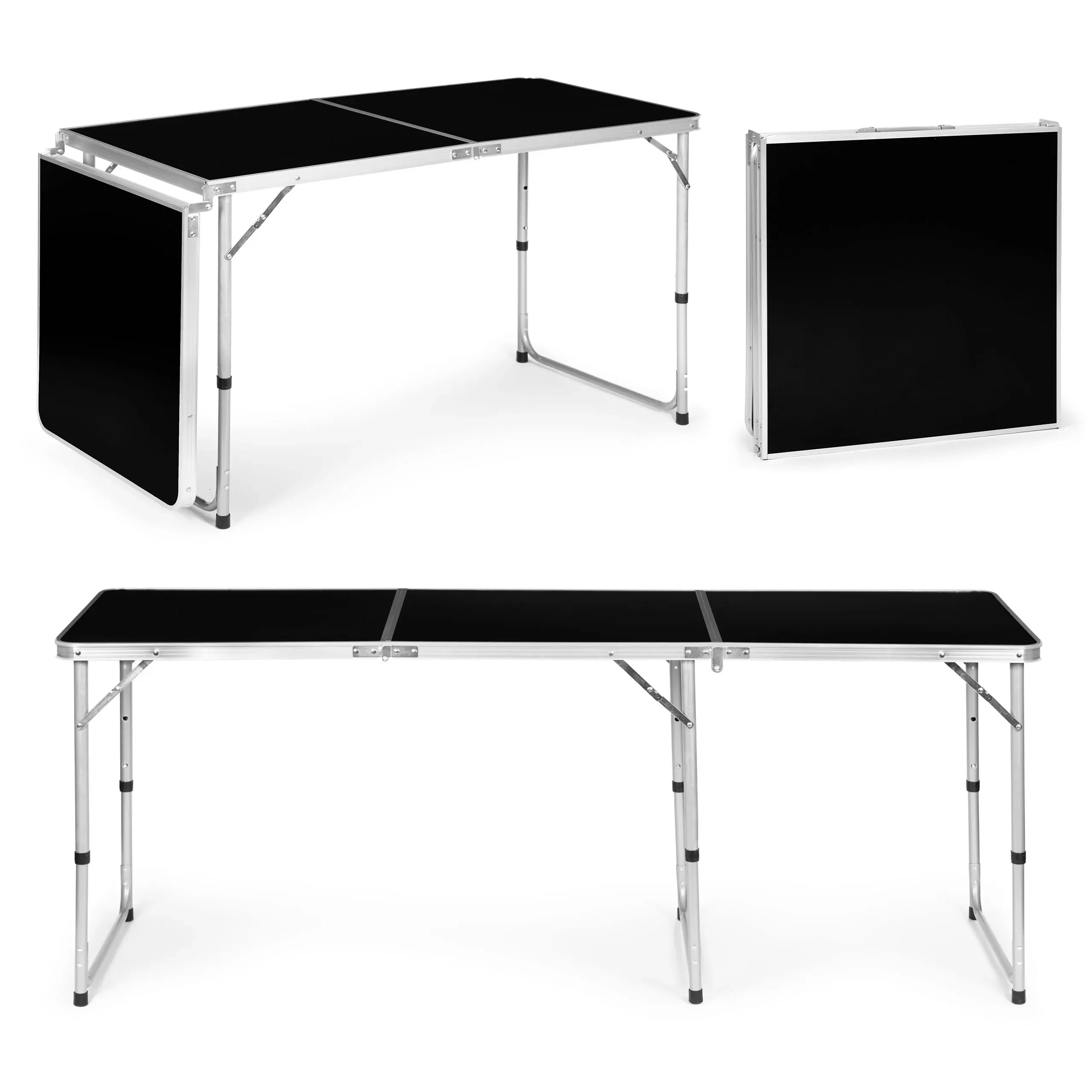 modernhome sklopivi turistički stol crni 180 x 60 cm - slika 2