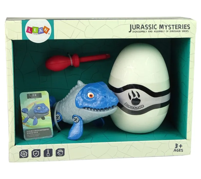 set dinosaur mosasaur s jajetom i dodacima plavi - slika 7