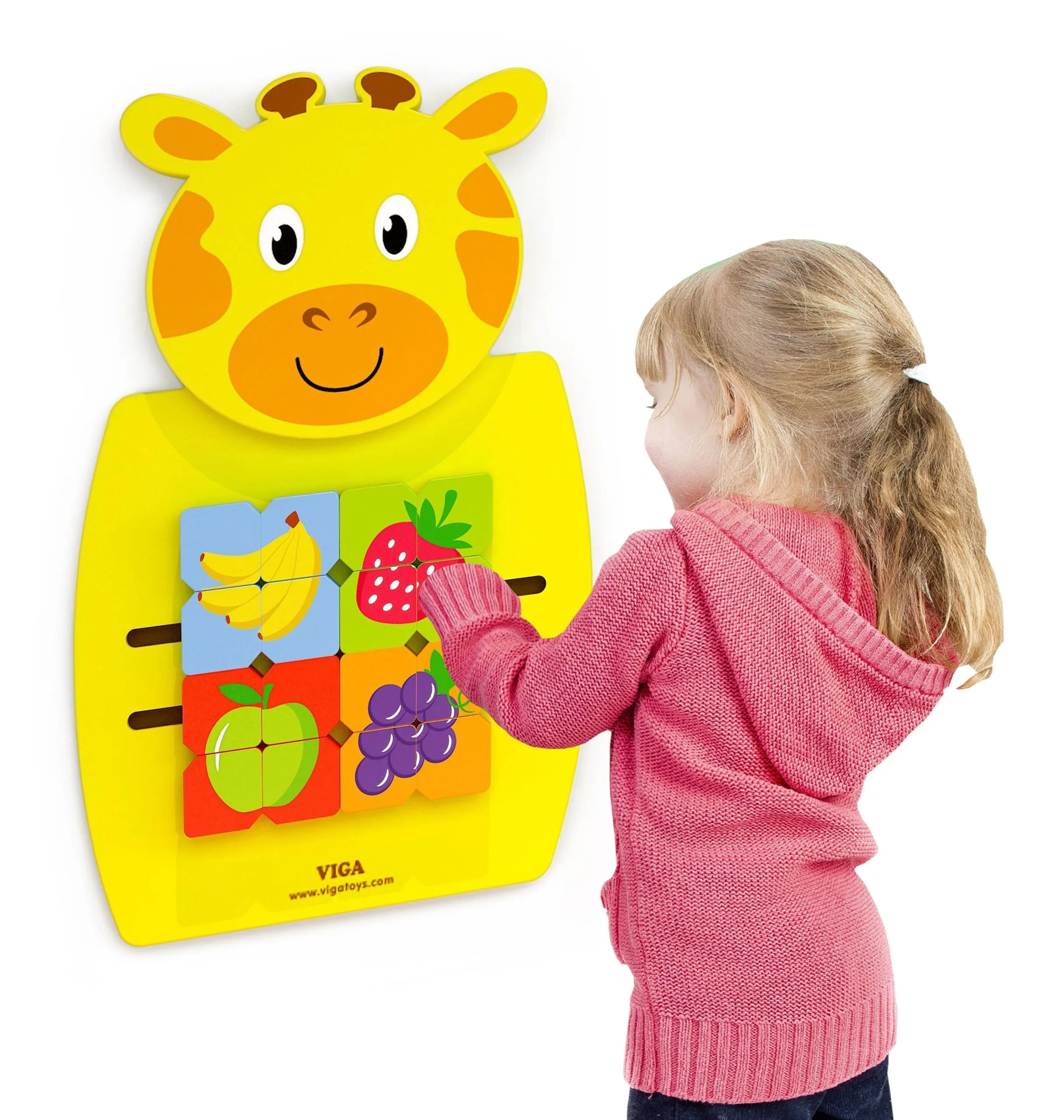 viga montessori drvena manipulativna ploča žirafe - slika 3