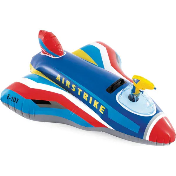 intex napuhujući borbeni avion za djecu s vodenim topom – 57531-blue - slika 2