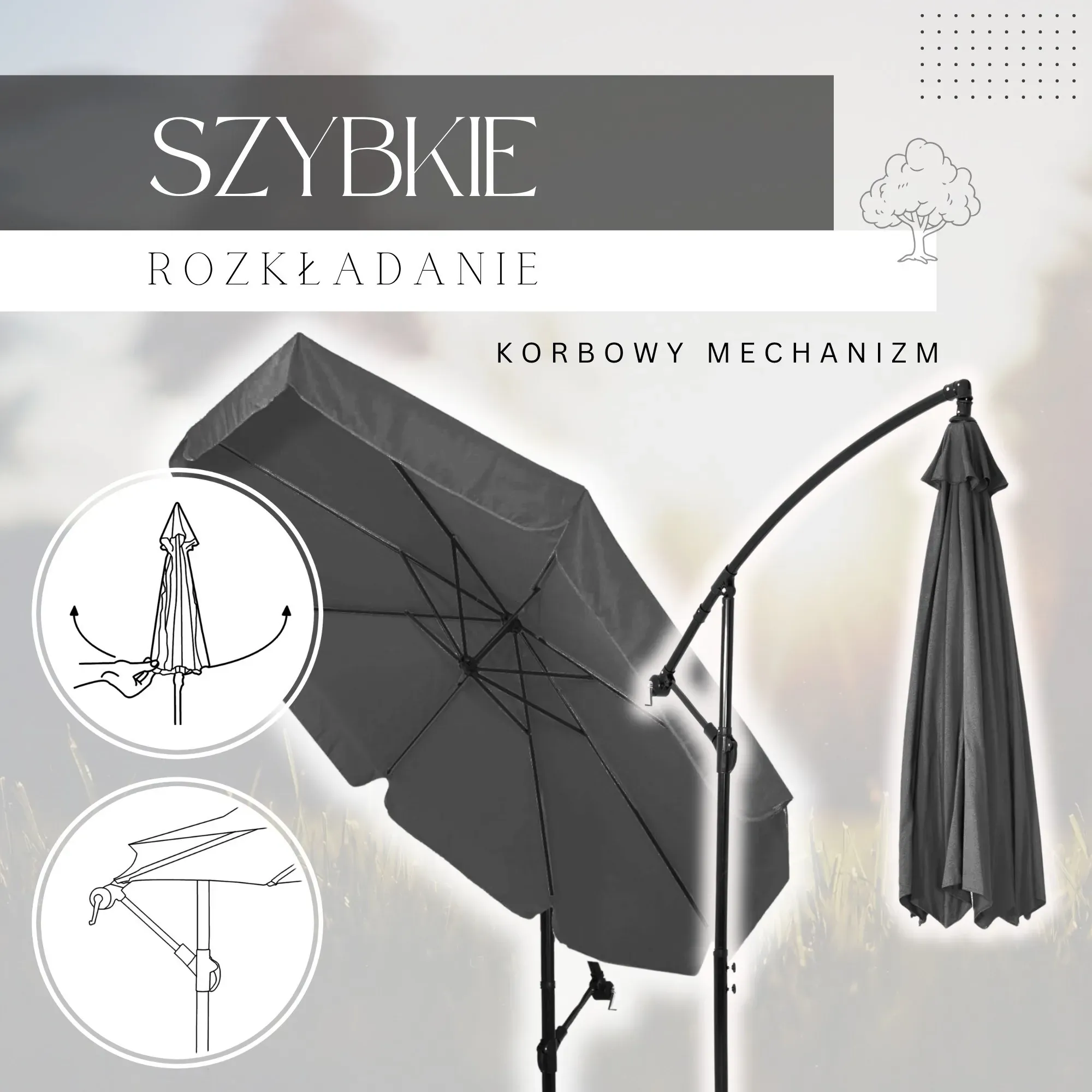 vrtni suncobran 350 cm - slika 6