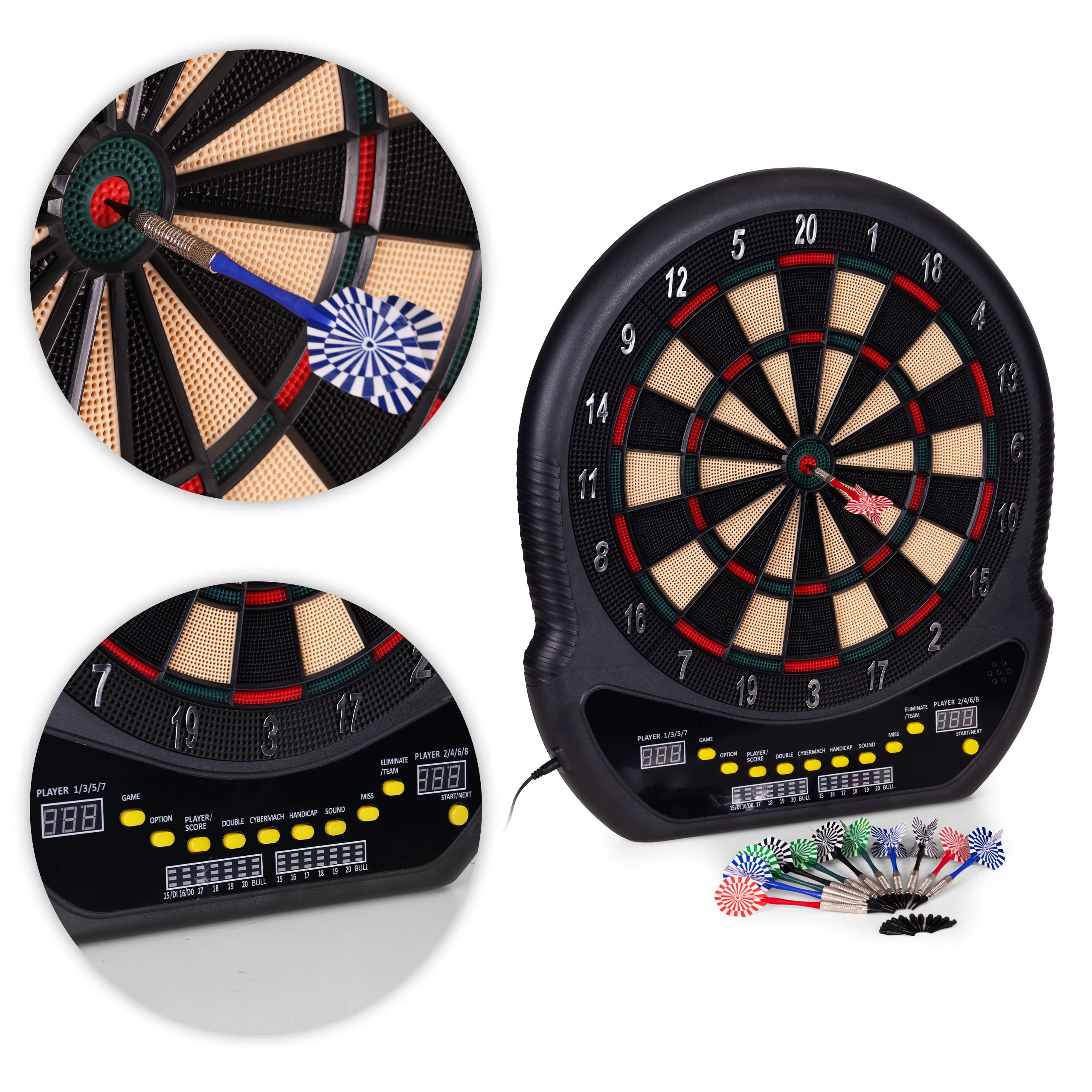 elektronička pikado ploča s lcd zaslonom 48 cm – 27 igara, set s 12 strelica - slika 8