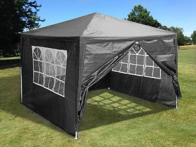 multigarden komercijalni vrtni paviljon šator – 3 × 3 m, 4 zida, sivi - slika 3