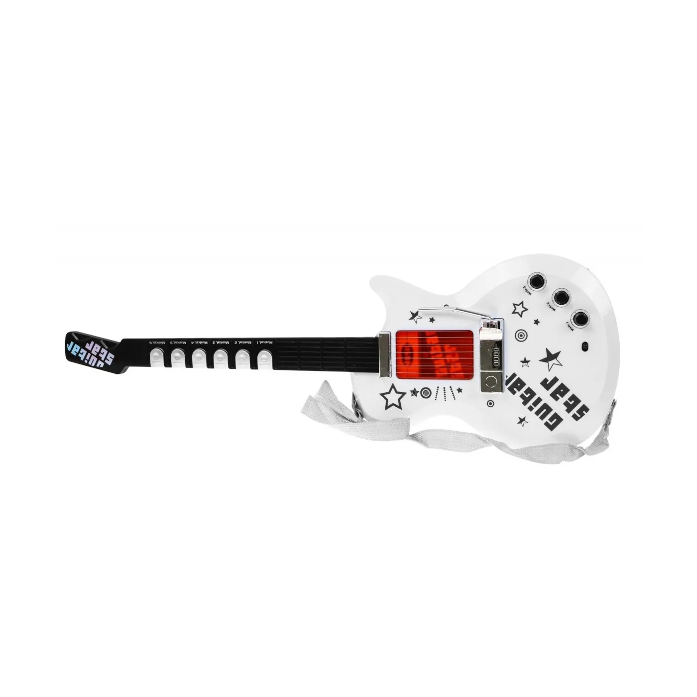 dječja električna gitara s mikrofonom bijela - slika 6