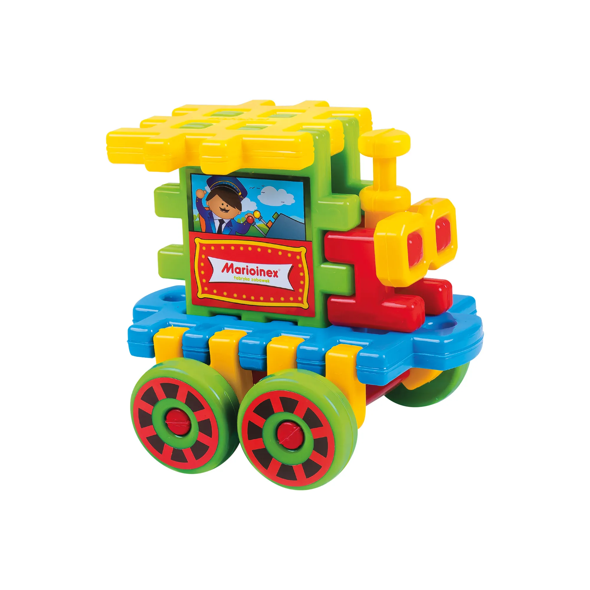 marioinex set waffle kockica lokomotiva 18kom. - slika 4