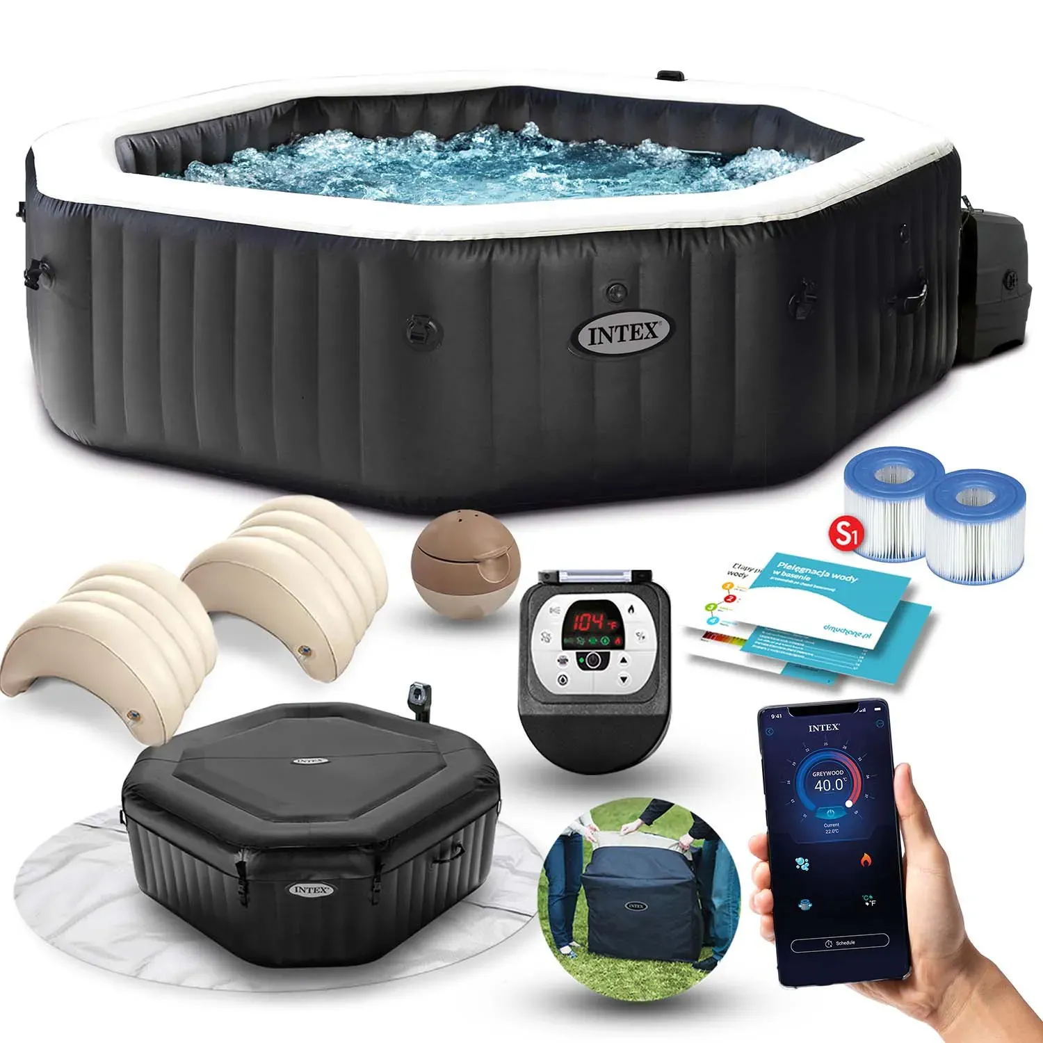hidromasažni spa bazen na napuhavanje – intex 28458 (4 osobe) - slika 2