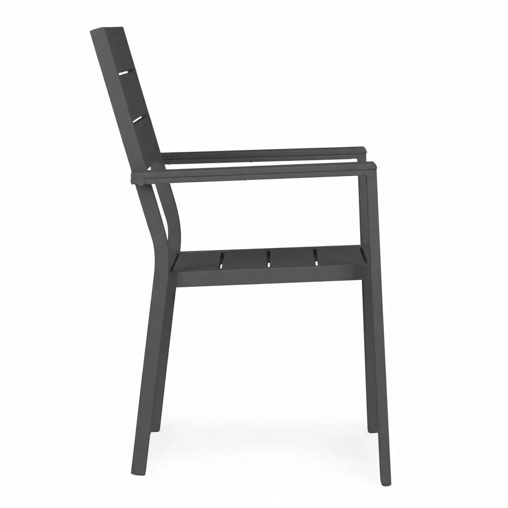 multigarden set od 2 vrtne stolice za terasu ili balkon, hdpe i čelik, sive - slika 8