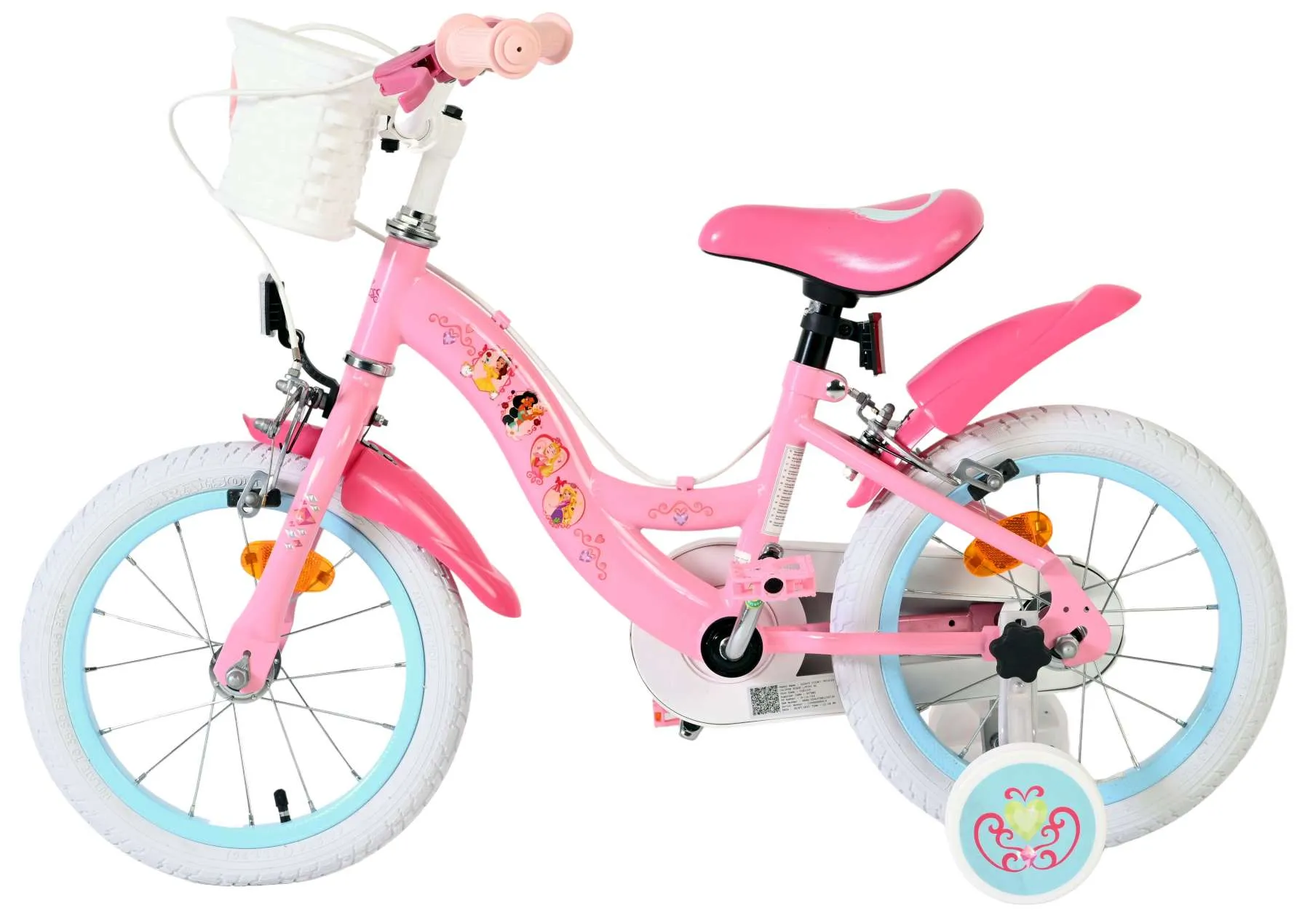 volare dječji bicikl disney princess 14″ ružičaste boje, s dvije ručne kočnice - slika 8