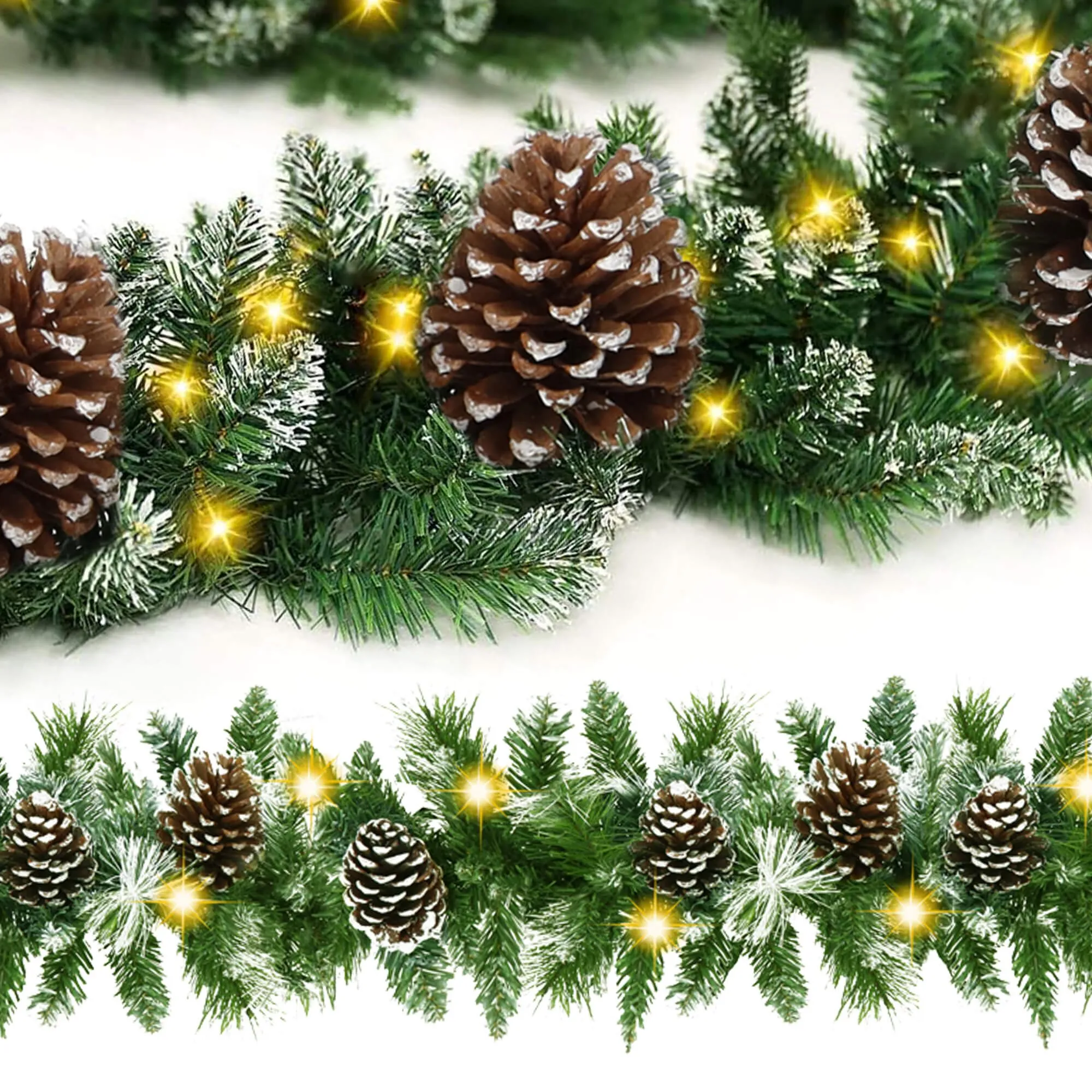 božićna premium girlanda + led žaruljice na baterije 270 cm - slika 11