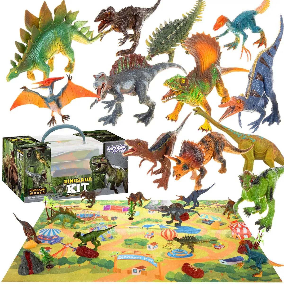 Woopie set figurica Dino + podloga 24 kom pretpovijesni svijet - Pribislavec
