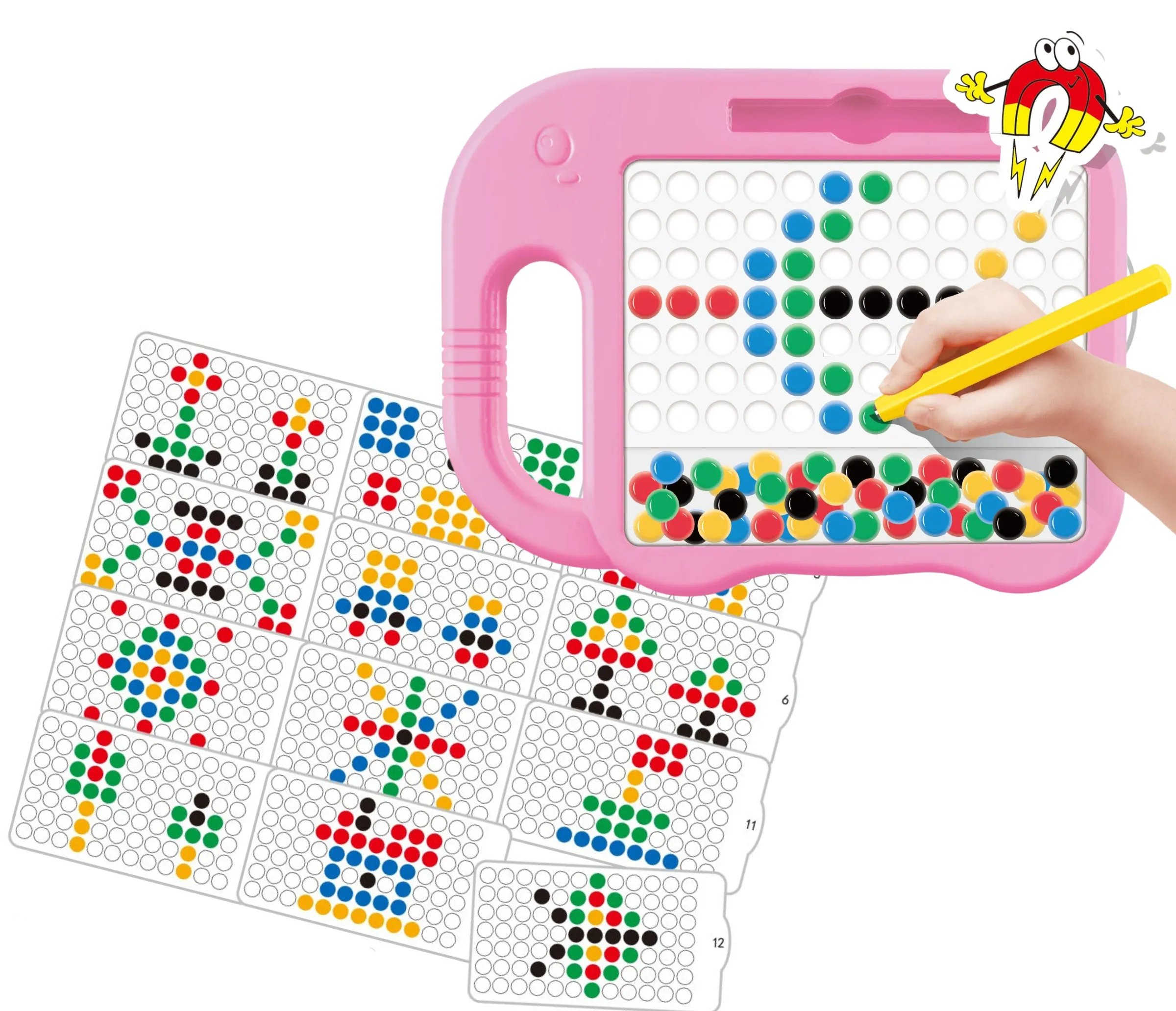 woopie magnetna ploča montessori magpad 84 gumba, rozi - slika 5