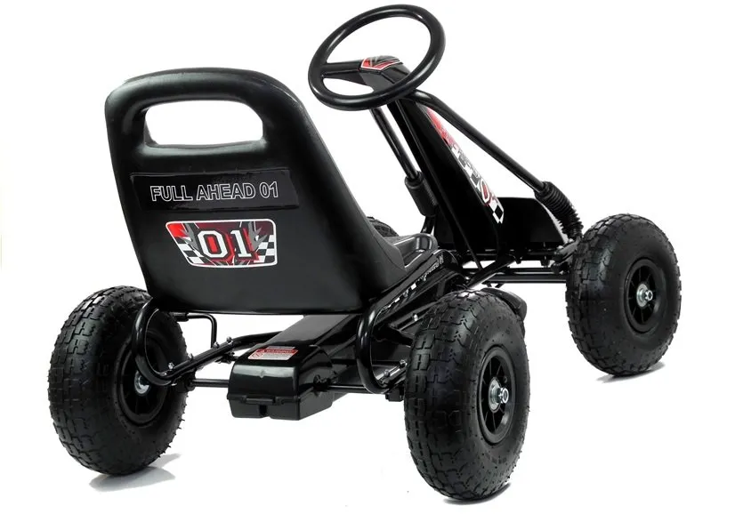 go-cart s pedalama za djecu, crni - slika 4