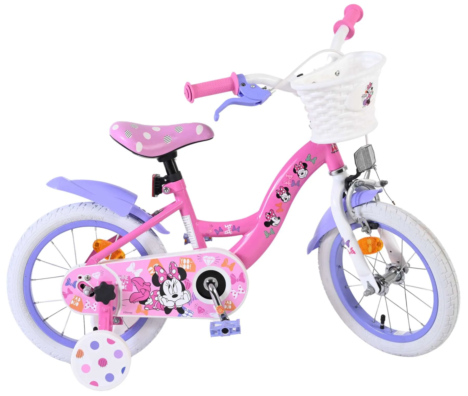 volare dječji bicikl disney minnie 14″ ružičaste boje - slika 11