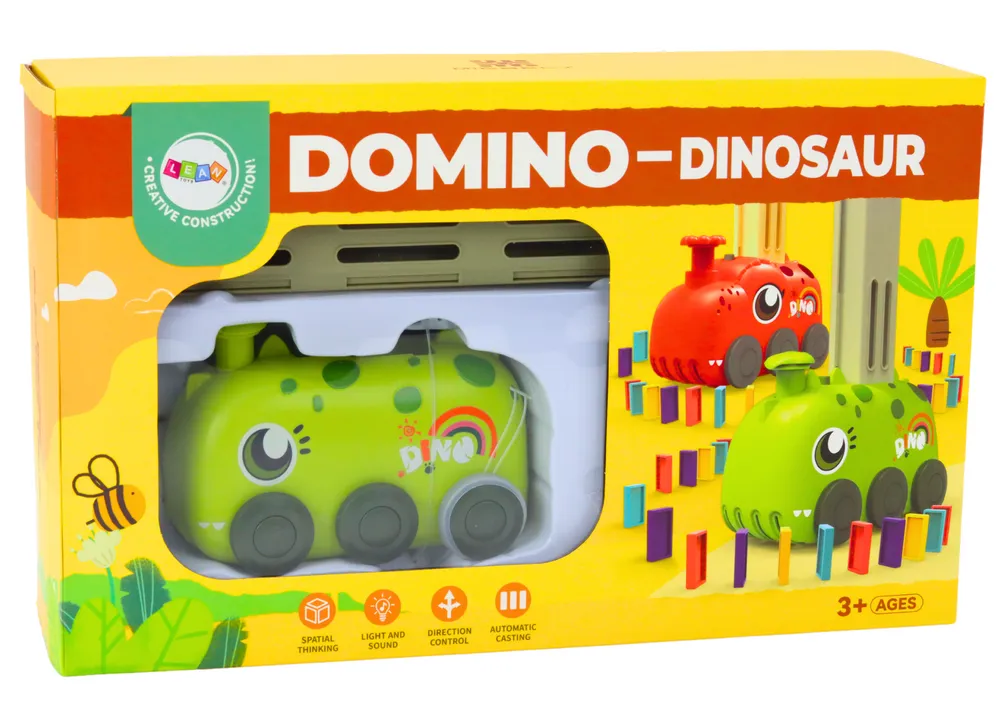 zeleni auto dinosaur na baterije šarene domine - slika 6