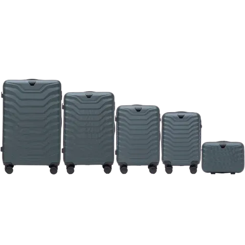wings set od pet kofera od abs materijala veličine l m s xs bc tamnozeleni - slika 2