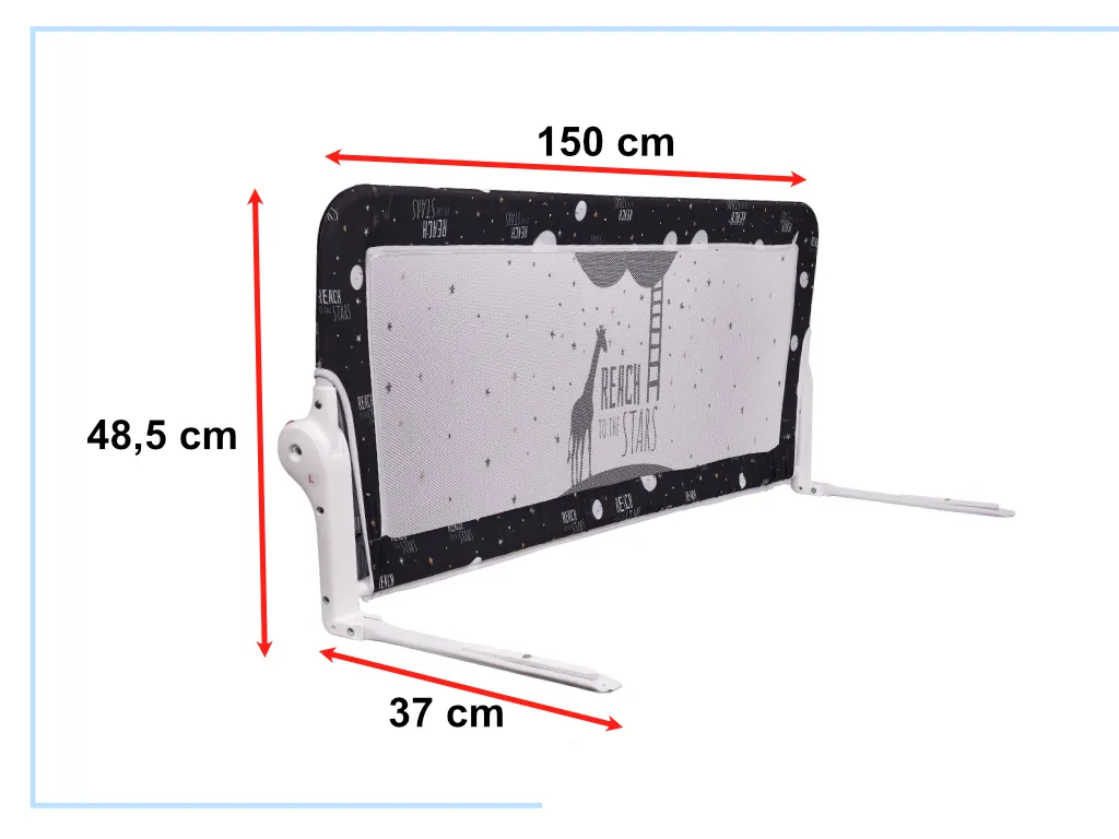 sigurnosni štitnik za krevet 150cm crni - slika 6