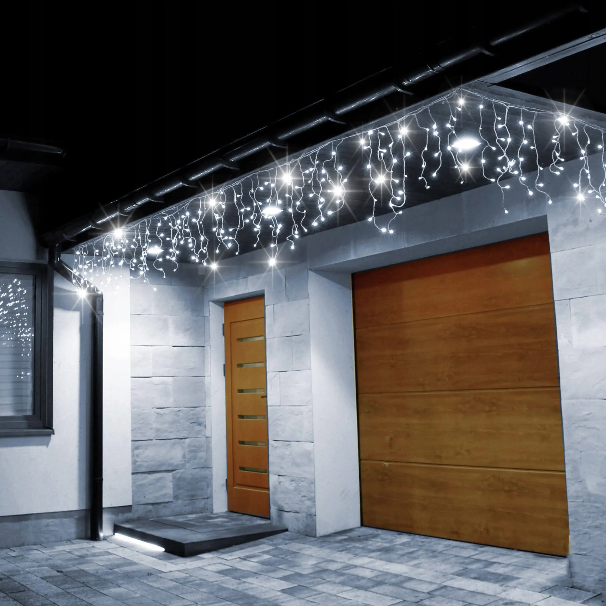 springos svjetlosna zavjesa , hladno bijela 300 led - slika 4