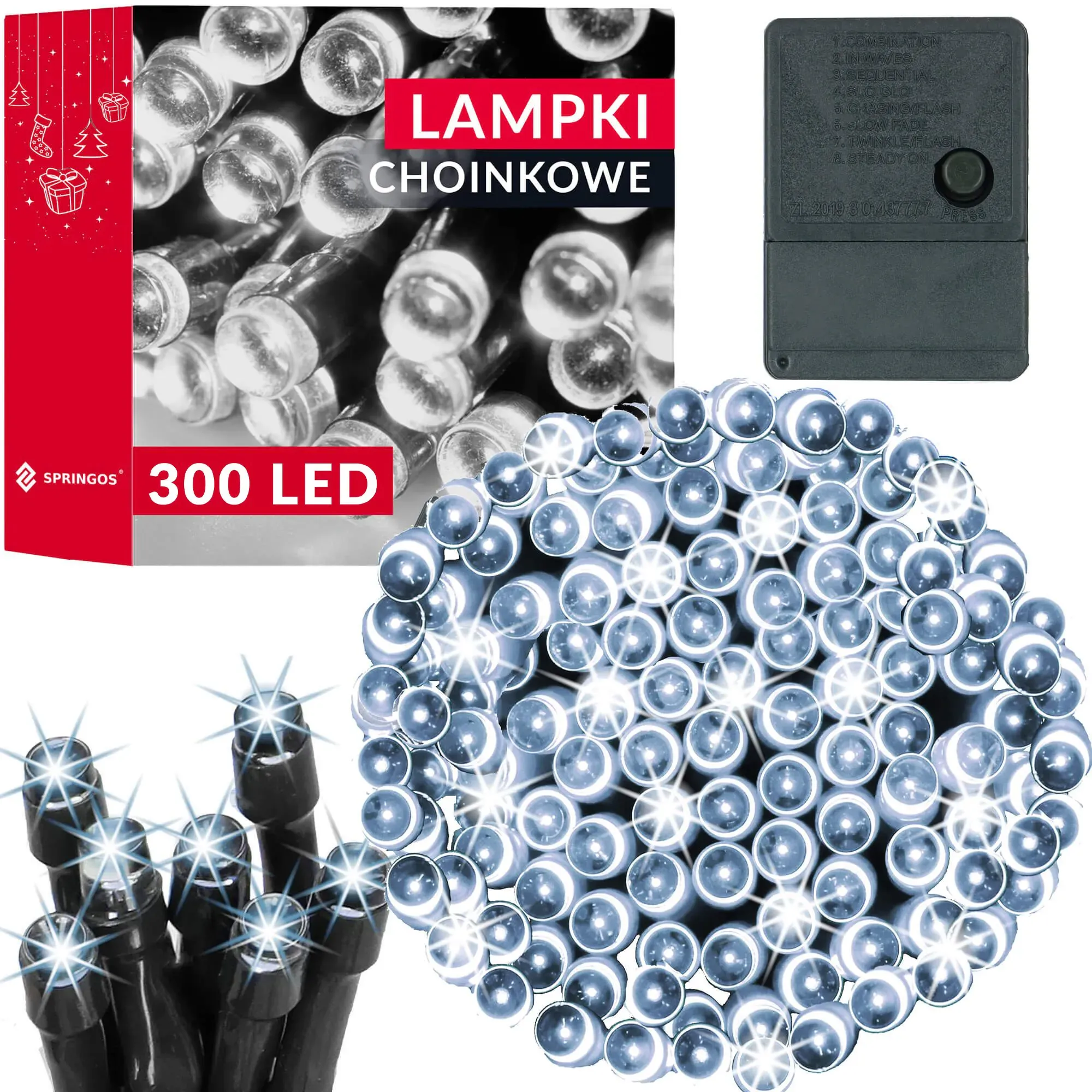 lampice za božićno drvce 300 led dioda hladno bijele - slika 2