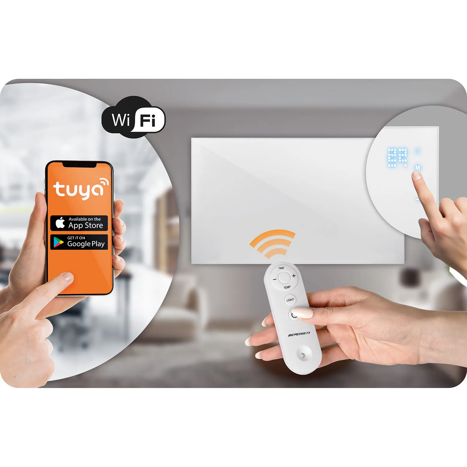 infracrveni grijač 720w berdsen bd-983 wifi aplikacija za daljinsko upravljanje - slika 8