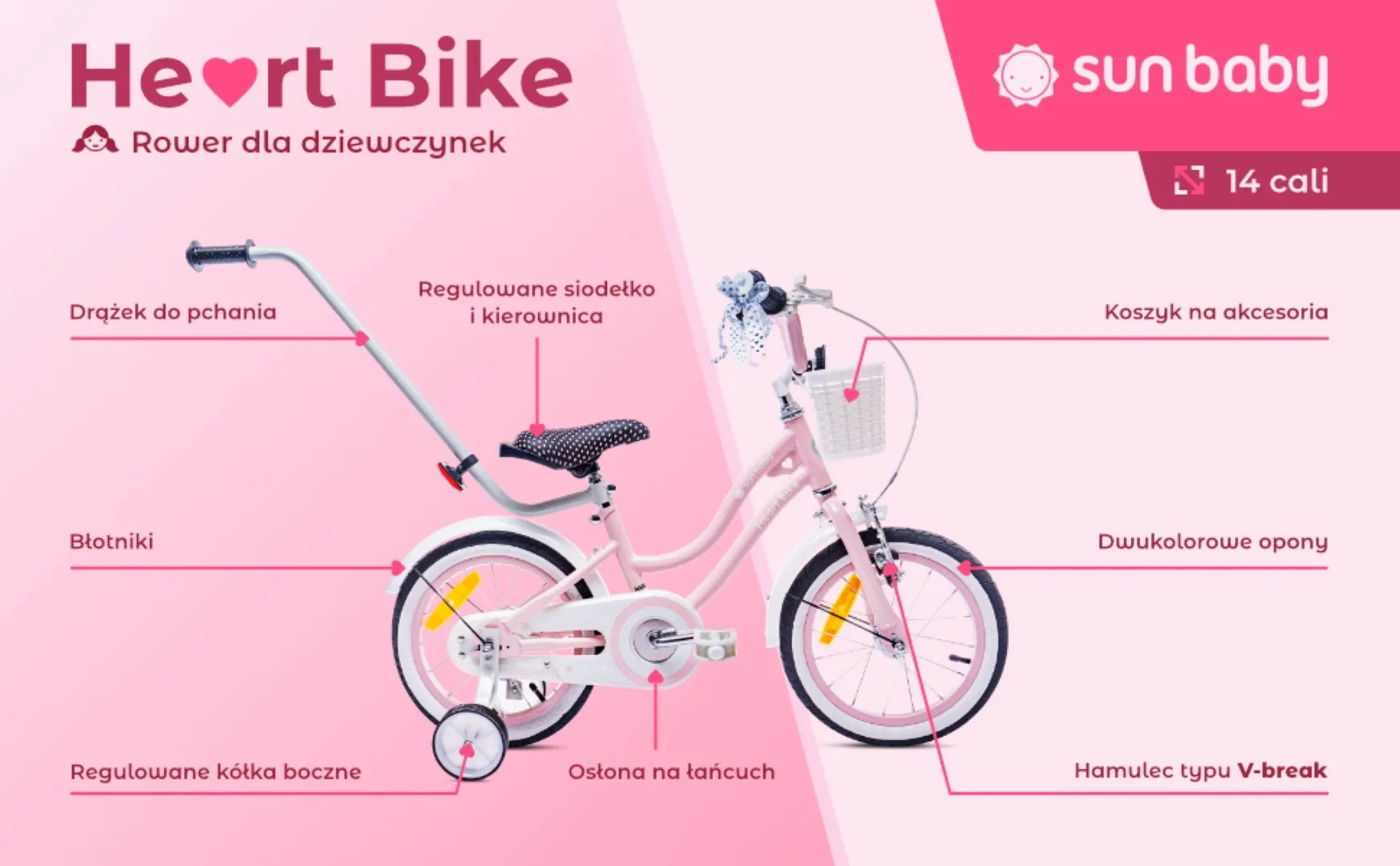 dječji bicikl 14" heart bike rozi - slika 8