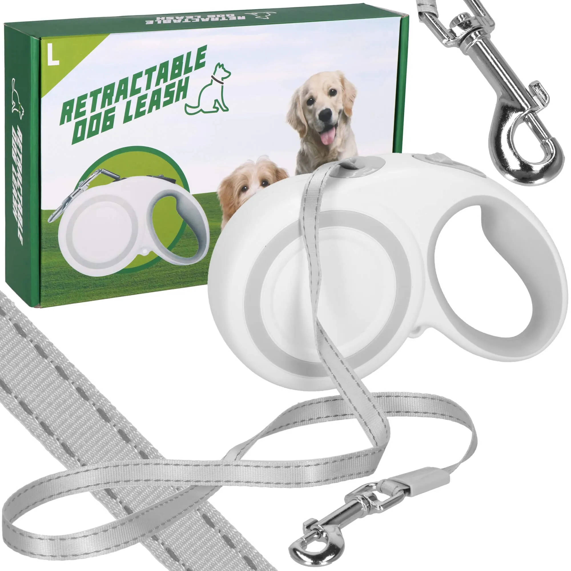 automatski povodac za životinje bijeli - slika 3