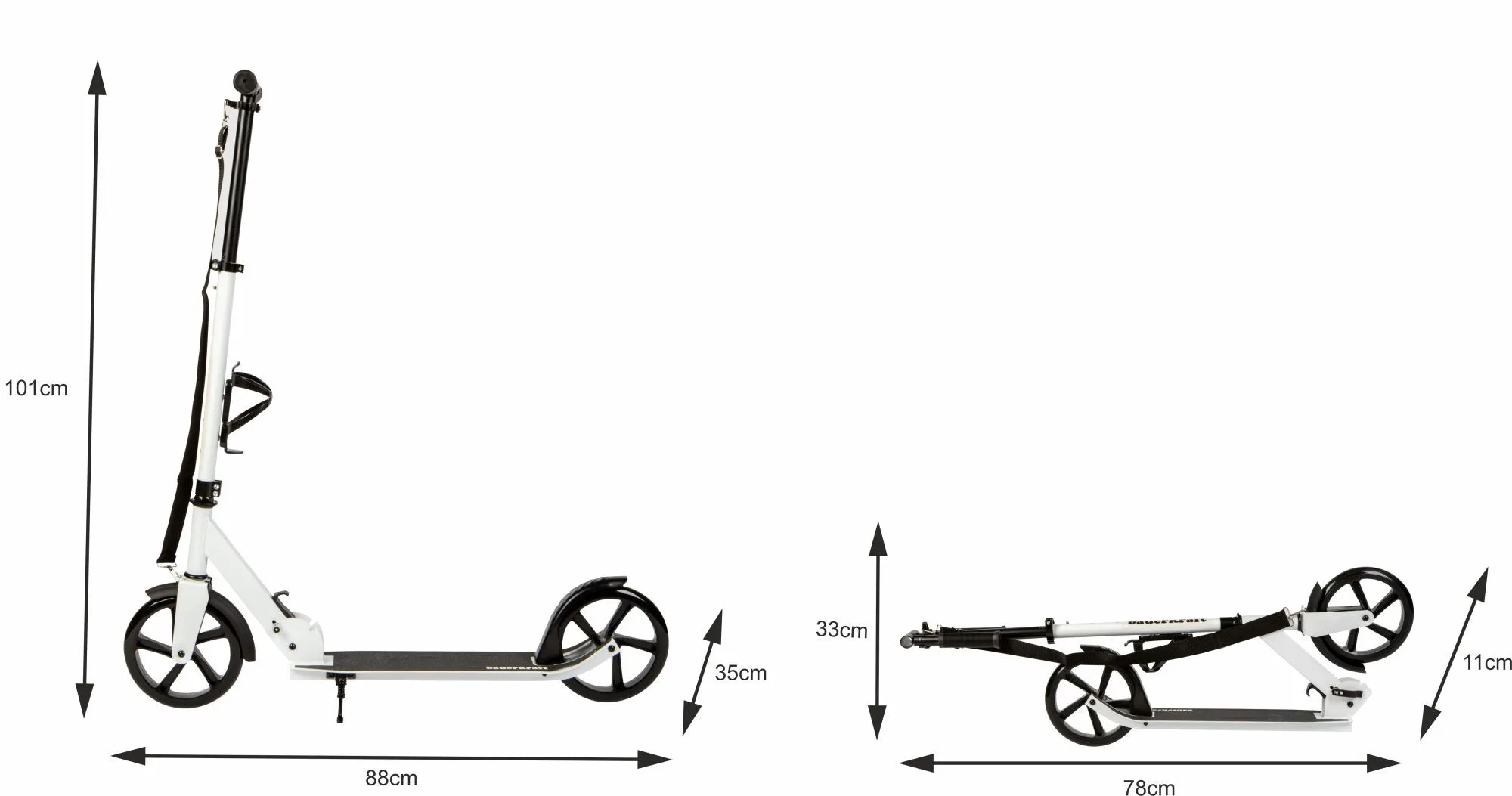 sklopivi romobil za djecu i mlade – kotači 200 mm, podesiva visina 91-101 cm - slika 6