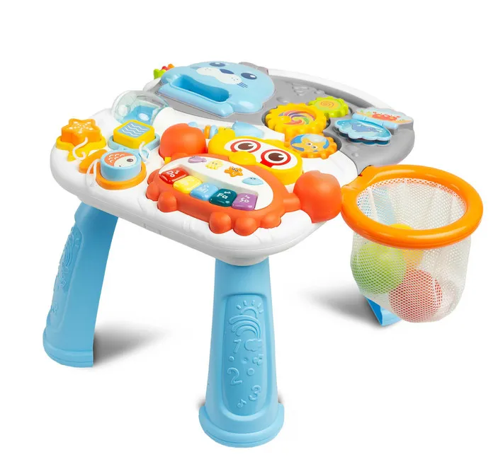 toyz 2 u 1 guralica i stol za igru, siva - slika 4