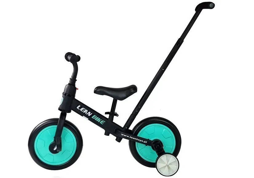 dječji bicikl bez pedala 3u1 crno-tirkizni - slika 3