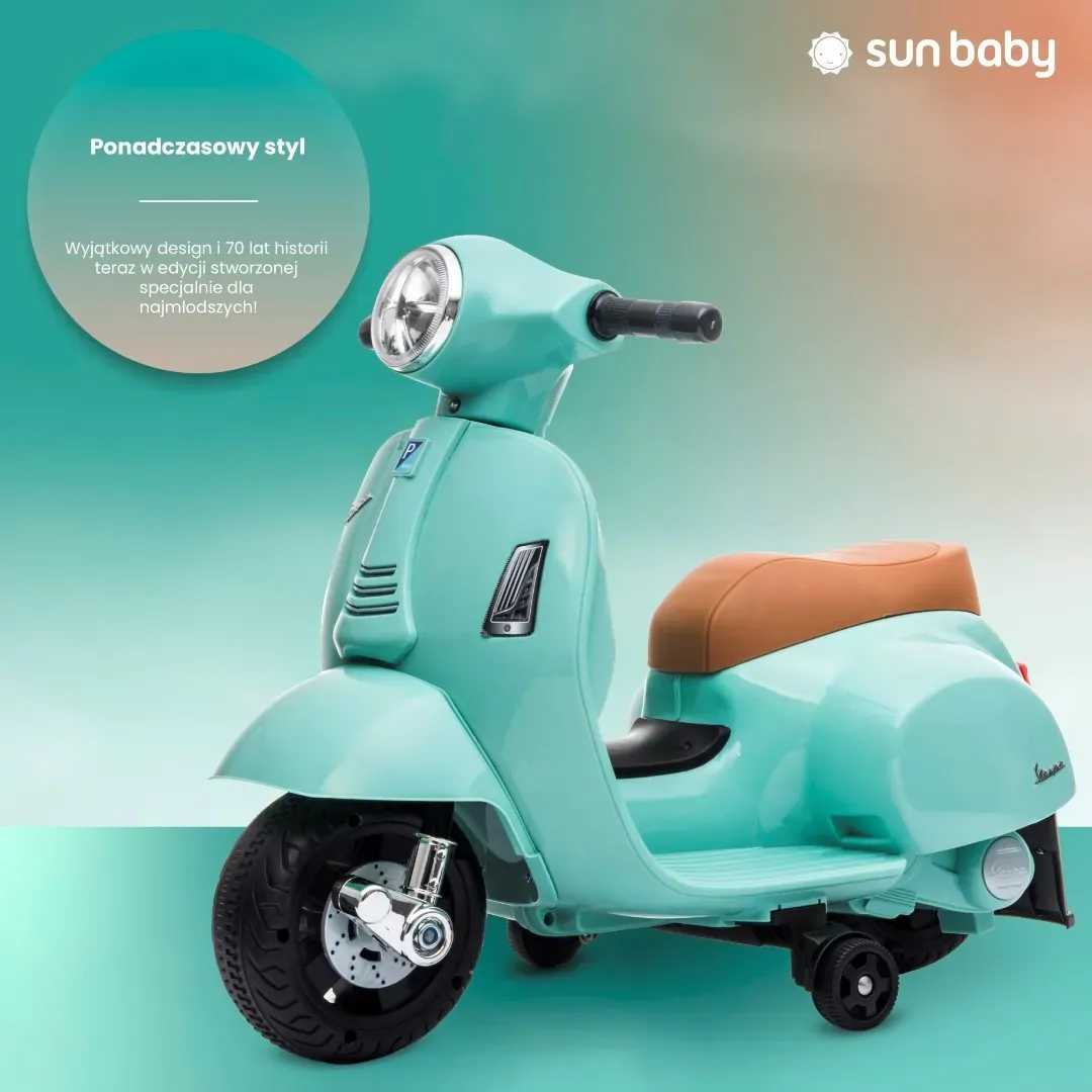 skuter vespa na akumulator - tirkizni - slika 3