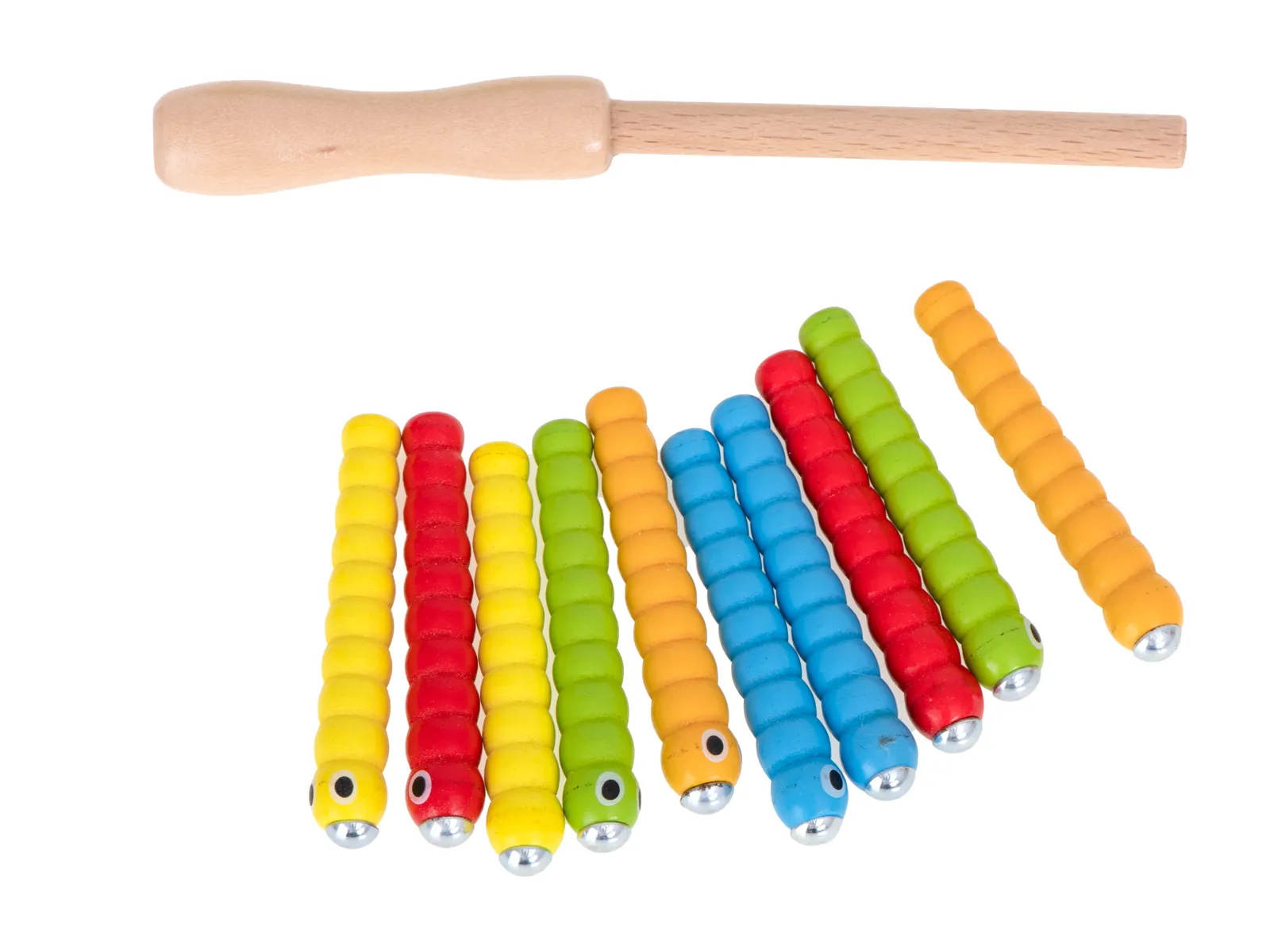 montessori magnetna drvena jabuka s gusjenicama - slika 6